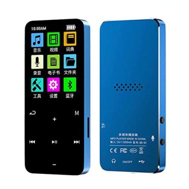 Imagem de SZAMBIT MP3 Compatível com Bluetooth MP4 Display HD Player de Rádio de Liga de Zinco Som Estéreo Música de Controle de Toque ao ar Livre de Dormitório Interno (16 GB,Azul)