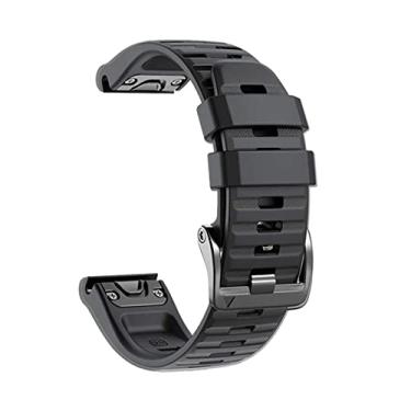 Imagem de WIKUNA Pulseira de relógio de liberação rápida de silicone para Garmin Fenix 7X 7 6X Pro Watch Pulseira Easyfit 26 22MM Pulseira (Cor: Preto, Tamanho: 26mm Fenix 3 3HR)