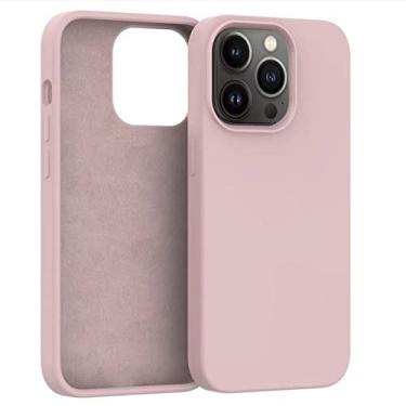 Imagem de Capa protetora de silicone líquido real para iPhone 14 Plus 14 Pro Max 13 Pro Max Capa anti-riscos Sensação de pele, rosa sakura, para iPhone 13 Pro