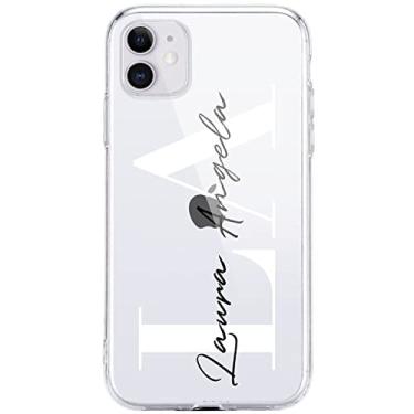 Imagem de Nome personalizado Letras DIY para iPhone 14 13 Pro Max Case 12 8 Plus SE 2020 Cover Girls Silicone Funda For iPhone 11 Pro Case X XR 7,4,For iPhone XS Max