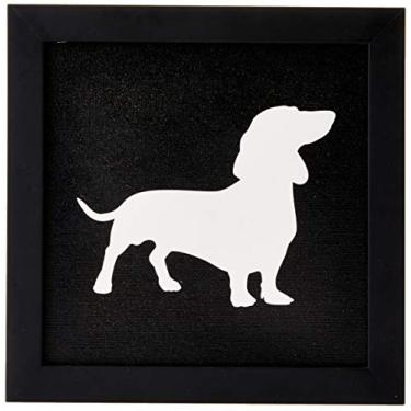 Imagem de Arte Maníacos Quadro Decorativo Tela Canvas Silhueta Dachshund - 20x20cm (Moldura caixa laca preta)