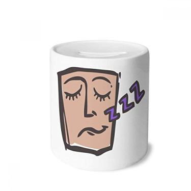 Imagem de DIYthinker Sleep Abstract Face Sketch Happy Money caixa de cerâmica porta-moedas presente de cofrinho