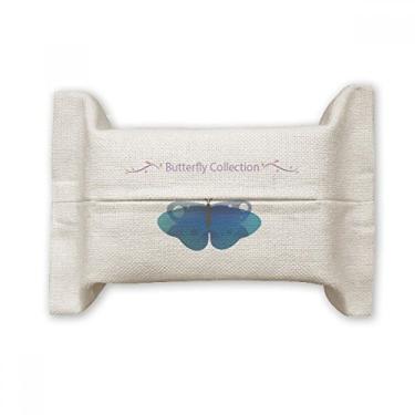Imagem de Bolsa de linho de algodão para lenços faciais Coleção Blue Butterfly