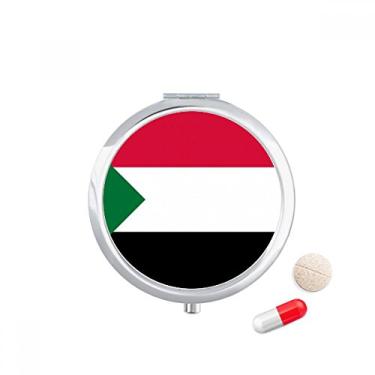 Imagem de Porta-comprimidos com bandeira nacional da África do Sudão, caixa de armazenamento de medicamentos