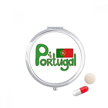 Imagem de Caixa de armazenamento de medicamentos com bandeira nacional de Portugal com padrão verde