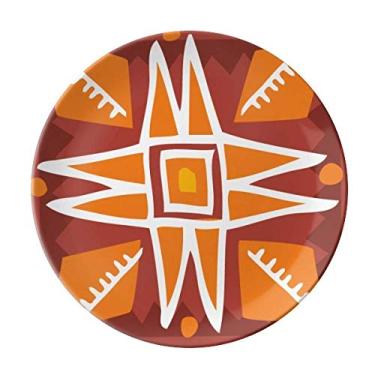 Imagem de Orange Sun Totems Prato decorativo de civilização antiga de porcelana Salver Prato de jantar