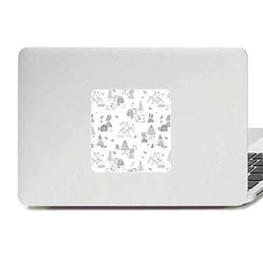 Imagem de Adesivo de vinil para laptop com desenho animado pássaro montanha estrela grama árvore paster decoração PC