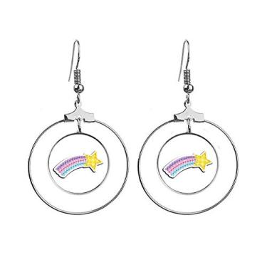 Imagem de Brincos de meteoro alienígena e universo, joia pendurada, círculo de gota