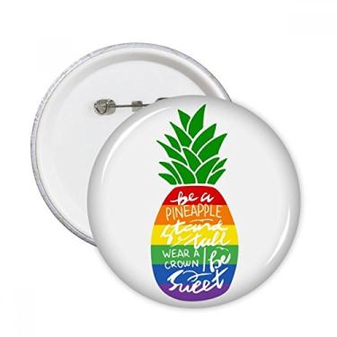 Imagem de Abacaxi, arco-íris, citação, bandeira LGBT, broches, decoração de roupas, 5 peças, presente