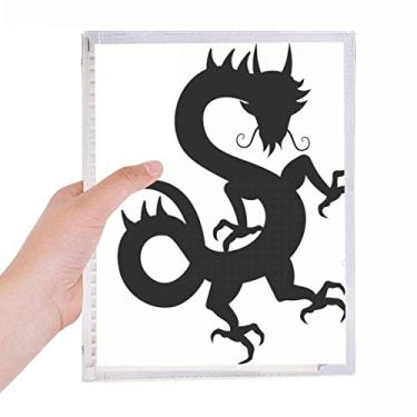 Imagem de Caderno de dragão chinês chinês com desenho de folhas soltas diário recarregável artigos de papelaria