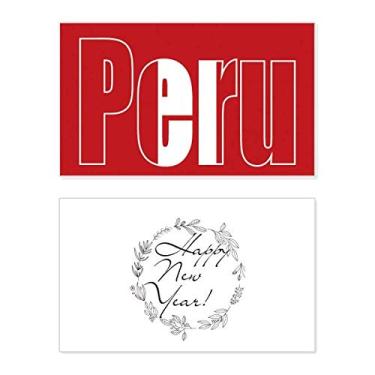 Imagem de Nome da bandeira do país do Peru Ano Novo Festival Cartão de felicitações Mensagem Abençoada Presente