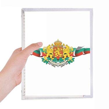 Imagem de Caderno com emblema nacional da bandeira da Bulgária com folhas soltas e diário recarregável