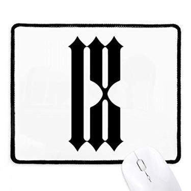 Imagem de Numerais romanos Nine in Black Silhouette Mousepad com borda costurada e borracha para jogos