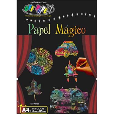 Imagem de Papel Mágico com bastão, Off Paper, contém 5 folhas no formato A4, Multicolor, 10426,