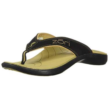 Imagem de Neat Feat Sandália masculina Zori Sport ortopédica sem cadarço, Preto/bronze, 39