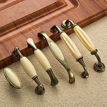 Imagem de Maçanetas de porta de cerâmica clássica Maçanetas e maçanetas para armários. Gaveta puxa maçanetas Ferragens para móveis, D