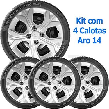 Imagem de Kit 4 Calota GM Onix 2012 a 2021 Aro 14 com Emblema 378cb
