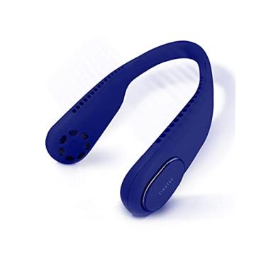 Imagem de TIGUTEC Ventilador portátil sem lâmina, Ventilador pequeno recarregável, Ventiladores pessoais alimentados por bateria de 4000 mAh, Mini ventilador para resfriamento de mãos livres com velocidades de vento ajustáveis, adequado para atividades externas e internas, azul
