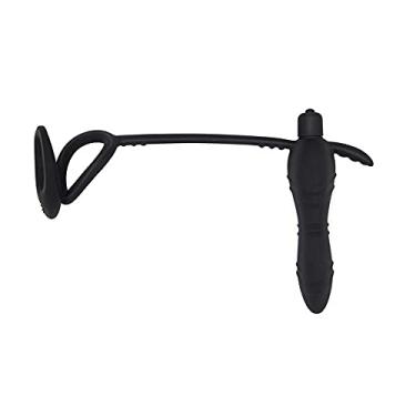 Imagem de Massageador de Próstata Com Anel Peniano Com 10 Modos de Vibração Em Silicone 14 X 6 Cm REF:MPA1251