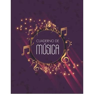 Imagem de Cuaderno de música: Libreta de pentagramas A4 - 12 pentagramas y casillas por página - Tamaño A4 108 Páginas