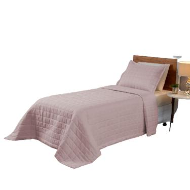 Imagem de Kit Colcha Cobre Leito Soft Solteiro 2 Peças Dupla Face Rosê