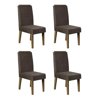 Imagem de Conjunto 4 Cadeiras Elen Carvalho Europeu/marrom Café - Pr Móveis