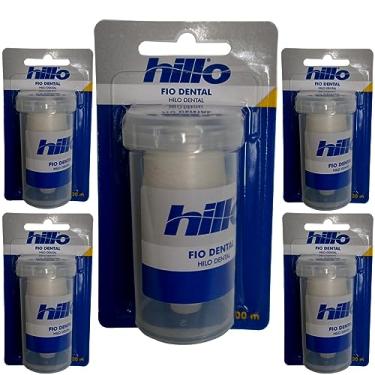 Imagem de Fio Dental Hillo 2500 Metros Encerado Premium Odontológico Dentes Mais Limpos Kit 5 Rolos