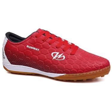 Imagem de Chuteira Society Grama Sintética Runway Speed Feminino Cor:Vermelho;Tamanho:37