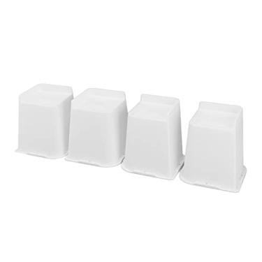 Imagem de unidades de elevadores de móveis extensor de perna de meio lado para pés de cama sofá tira de borracha trapezoidal espinhos em forma de L pé de mesa branco superior antiderrapante para extensão de sofá almofada de pé extensor 6