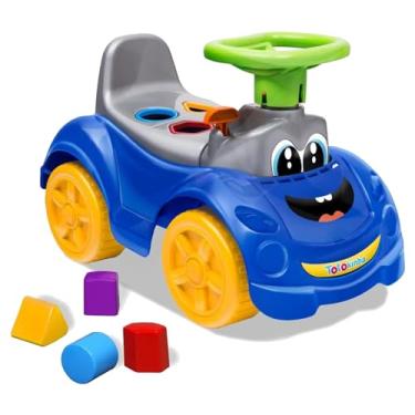 Imagem de Totokinha Sport Carrinho Andador Interativo e Educativo Com Peças de Encaixar e Tampa Abre e Fecha - Cardoso Toys (Azul)