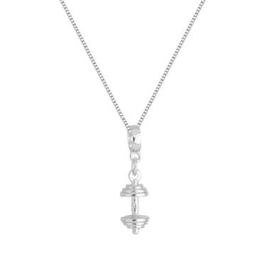 Imagem de Colar Pingente Supino de Academia Banhado a Prata 925