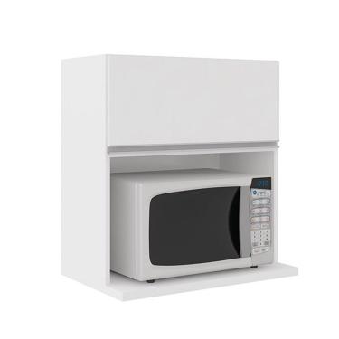 Imagem de Armário Suspenso Com Nicho Para Microondas 1 Porta Evidence Poliman Móveis Branco