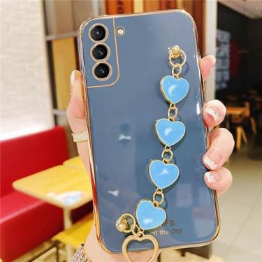 Imagem de Chapeamento Amor Pulseira Pulso Chian Strap Soft Case Para Samsung Galaxy S21 S20 S10 S9 S20FE Plus Ultra Note 8 9 10 20 Capa, Cinza Ciano, Para Note10Plus