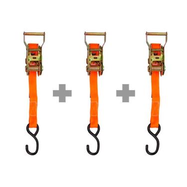 Imagem de Kit Cinta e Catraca Aberta para Amarração de Cargas 800Kg - 3Un