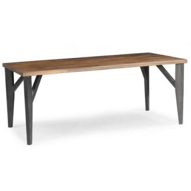 Imagem de Mesa de Jantar Wood Renar Retangular 160cm x 90cm Maderira Maciça Rustic Brown Base Madeira Grafite