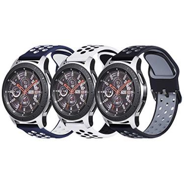 Imagem de Pulseira extra para Samsung Gear S3/ Galaxy Watch 46mm (Preto_Verde/Preto_Cinza/Azul_branco)