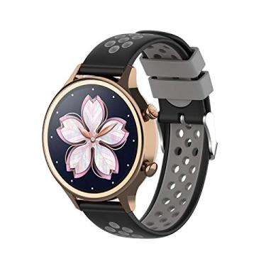 Imagem de Hoopyeecase pulseira de relógio Compatível para TicWatch E3, Suave Bicolor 20mm silicone esporte assistir banda para TicWatch E3 / TicWatch GTH/TicWatch E/TicWatch 2 Smart Watch