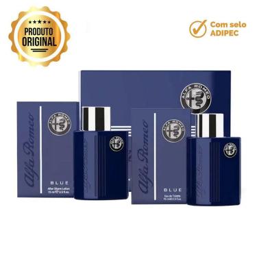 Imagem de Kit Perfume Blue Alfa Romeo EDT Masculino 75ml + Loção Pós Barba 75ml