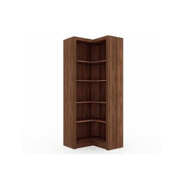 Imagem de Estante Livreiro Casal Me4132 De Canto C/ 4 Prateleiras Nogal - Tecno Mobili