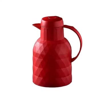 Imagem de Garrafa térmica de café isolada 1L grande capacidade doméstica ao ar livre pequena pote de café frasco a vácuo forro de vidro térmico a vácuo térmico (cor: vermelho)