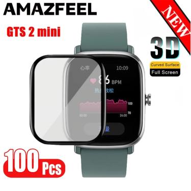 Imagem de Mini película protetora de tela 3d para smartwatch xiaomi  amazfit gts 2 e gts2 mini  cobertura