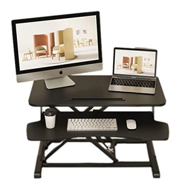Imagem de Conversor de mesa em pé, elevador de mesa de 55 cm, mesa de escritório em casa ajustável em altura com bandeja de teclado, moldura de aumento de computador, até 15 kg (Cor: B, Tamanho: 80 * 40 *