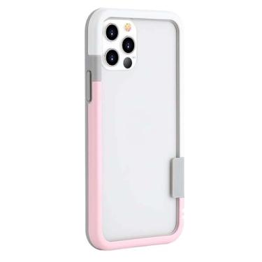 Imagem de Capa pára-choques para iPhone 15 14 13 12 Mini 11 Pro Max 7 8 Plus XS XS Max XR Borda pára-choques de cor dupla Soft tpu PC Case Cover Skin, branco rosa, para iPhone 13