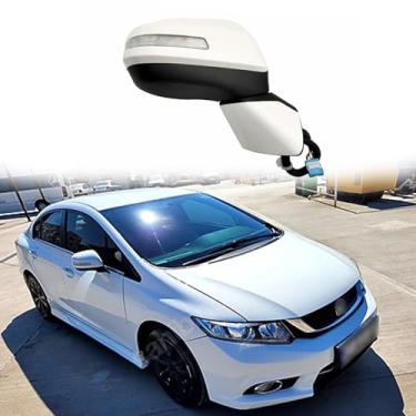 Imagem de Espelho lateral do passageiro do carro apto para HONDA CIVIC 2012 2013 2014 2015 espelho retrovisor acessórios de espelho retrovisor ajuste elétrico, luz de direção