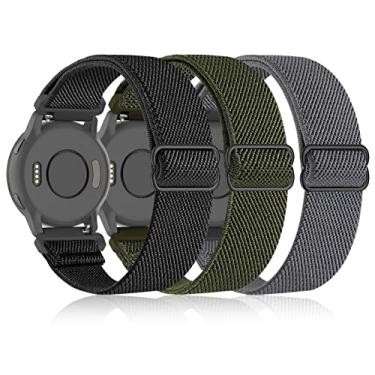 Imagem de Bolesi Pacote com 3 pulseiras de relógio de nylon elástico de 18 mm para Garmin Venu 2S/Venu 3S/Venu 4 de 41 mm, pulseira elástica de liberação rápida para Vivoactive 4S/Vivomove 3S/Forerunner 265s
