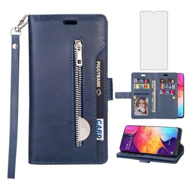 Imagem de Asuwish Capa de celular para Samsung Galaxy A50 A50S A30S carteira flip capa celular com protetor de tela e alça de pulso zíper suporte para cartão de crédito suporte A 50 50S 30S S50 50A SM A505G
