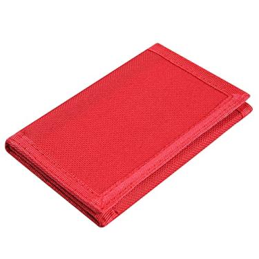 Imagem de Carteira infantil para meninos e meninas adolescentes com três dobras, carteira infantil de lona para meninos, carteiras fofas com zíper para jovens com bolso para moedas e porta-cartões, carteiras inovadoras para de crianças, Vermelho, Casual