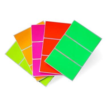 Imagem de Royal Green Adesivos retangulares para etiqueta de nome - etiquetas de codificação de cores para organização, mudança e festas, adesivos de 10 x 5 cm para escrever em etiquetas de nome para eventos e festas, pacote com 30 (5 cores neon variadas).
