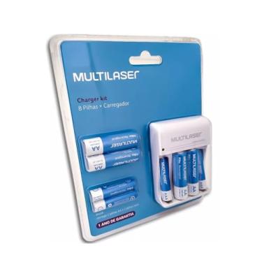 Imagem de Carregador De Pilhas Multilaser Mais 8 Pilhas AA 4 e AAA 4 Recarregáveis