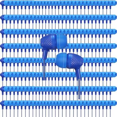 Imagem de Pacote com 200 fones de ouvido infantis a granel, fones de ouvido de sala de aula de 3,5 mm para estudantes, cores sortidas, fones de ouvido com fio, sem microfone, para escolas, sala de aula,